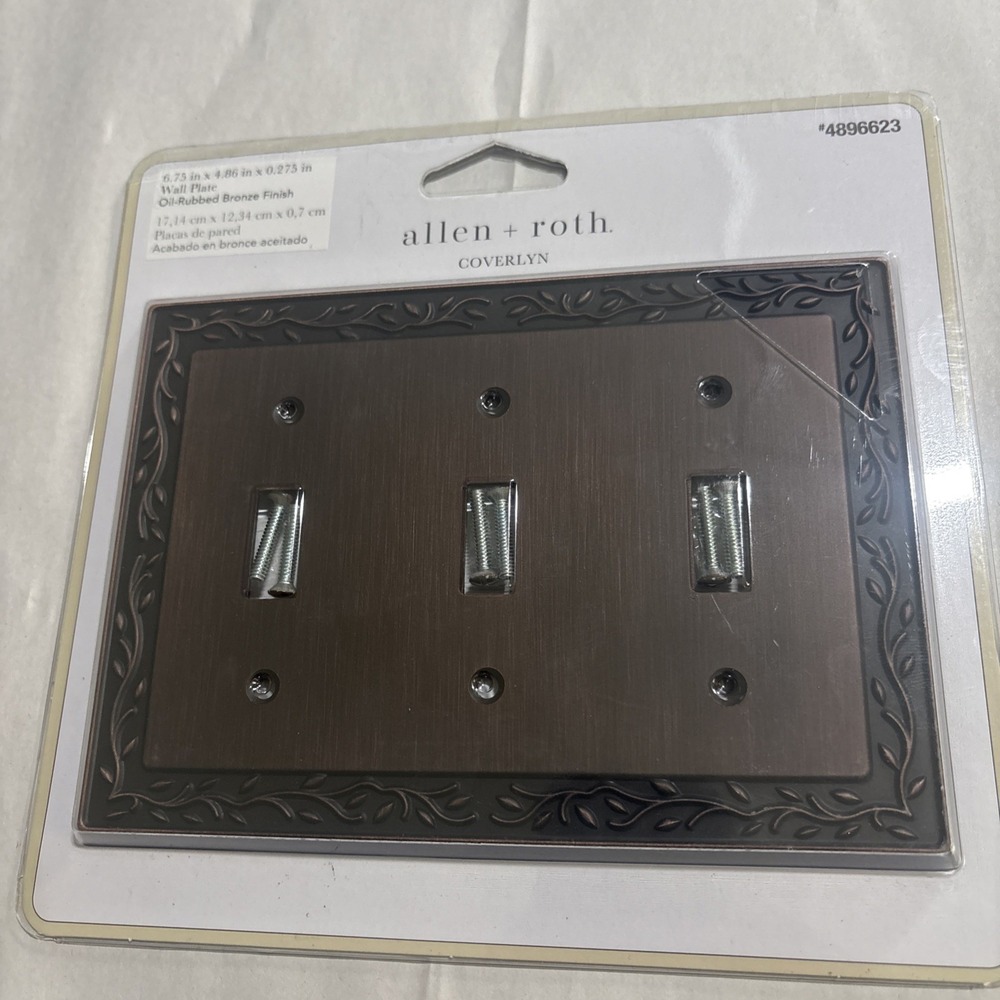 Coverlyn Allen + Roth 3 Gang Toggle Metal Wall Plate - Oil Rubbed Bronze Finish